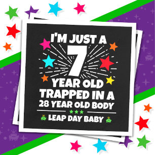 Leap Year Birthday Party 28th Birthday Leap Day Napkin