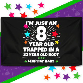 Leap Year Birthday Party 32nd Birthday Leap Day Banner