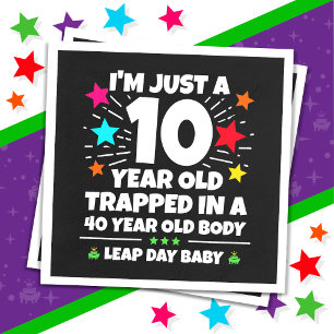 Leap Year Birthday Party 40th Birthday Leap Day Napkin