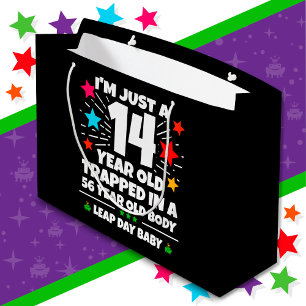 Leap Year Birthday Party 56th Birthday Leap Day Large Gift Bag