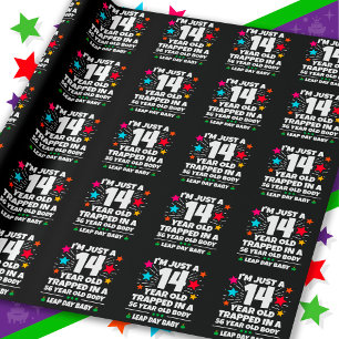 Leap Year Birthday Party 56th Birthday Leap Day Wrapping Paper