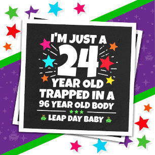 Leap Year Birthday Party 96th Birthday Leap Day Napkin
