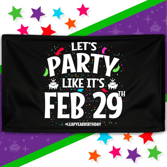 Leap Year Birthday Party Feb 29th Leaper Leap Day Banner (Creator Uploaded)