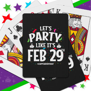 Leap Year Birthday Party Feb 29th Leaper Leap Day Playing Cards