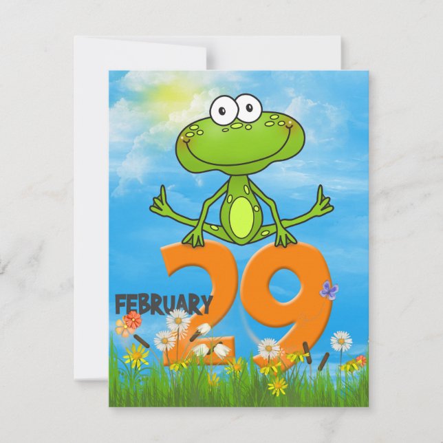 Leap Year Birthday party Invitation (Front)
