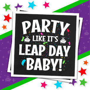 Leap Year Birthday Party Leap Day Baby Feb 29th Napkin