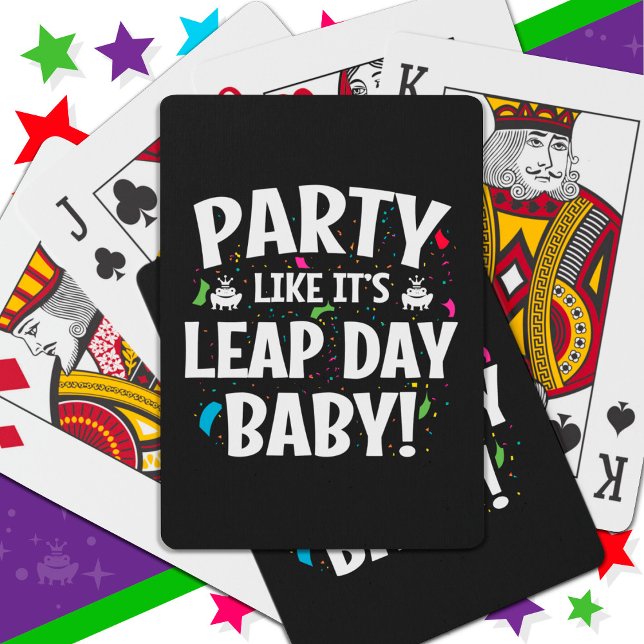 Leap Year Birthday Party Leap Day Baby Feb 29th Playing Cards (Creator Uploaded)