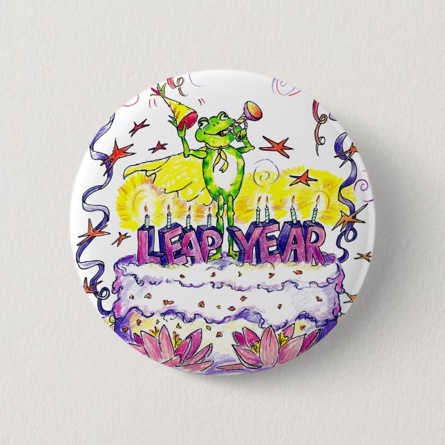 Leap Year Button Birthday Cake (Front)