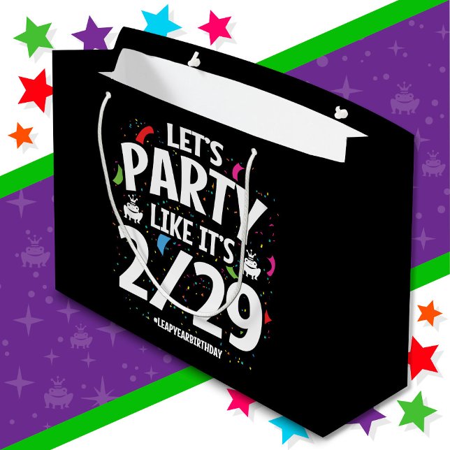 Leap Year Leap Day Party Feb 29th Birthday Large Gift Bag (Creator Uploaded)