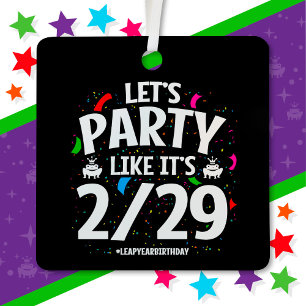 Leap Year Leap Day Party Feb 29th Birthday Metal Tree Decoration