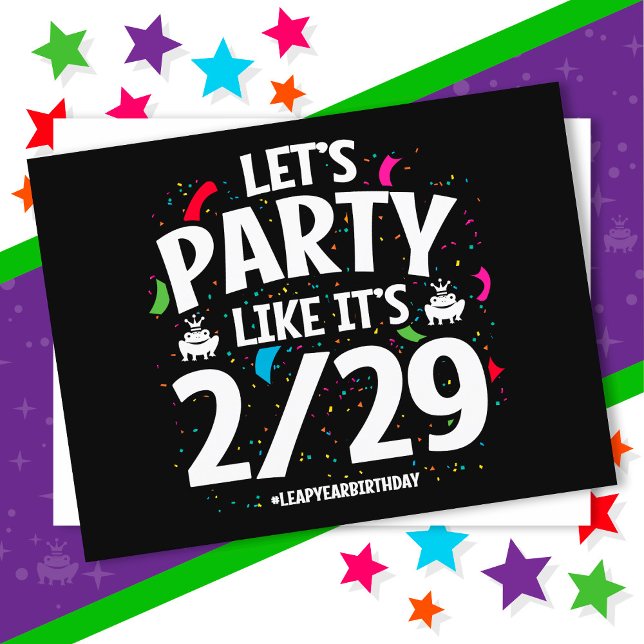 Leap Year Leap Day Party Feb 29th Birthday Postcard (Creator Uploaded)