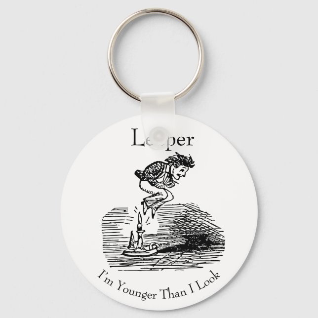 Leap Year Leaper Birthday Key Ring (Front)