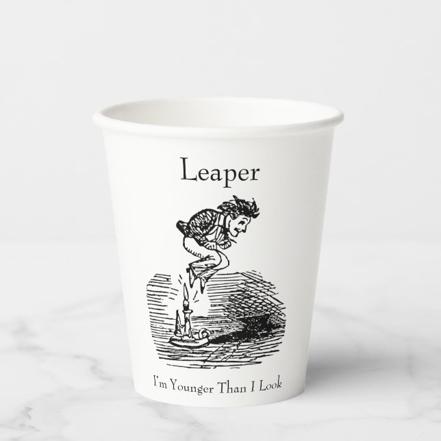 Leap Year Leaper Birthday Paper Cups (Front)