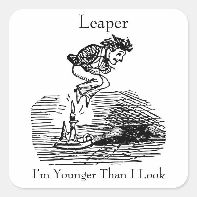 Leap Year Leaper Birthday Square Sticker (Front)