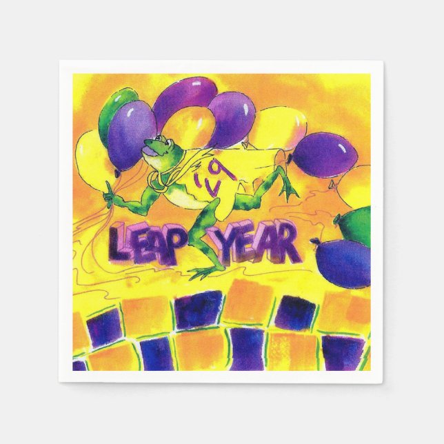 Leap Year Napkins Balloons (Front)