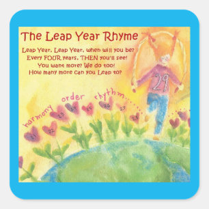 LEAP YEAR RHYME SQUARE STICKER