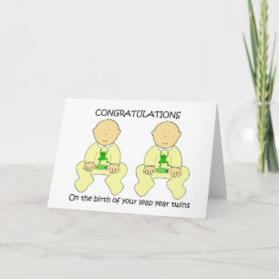 Leap Year Twins Congratulations. Card