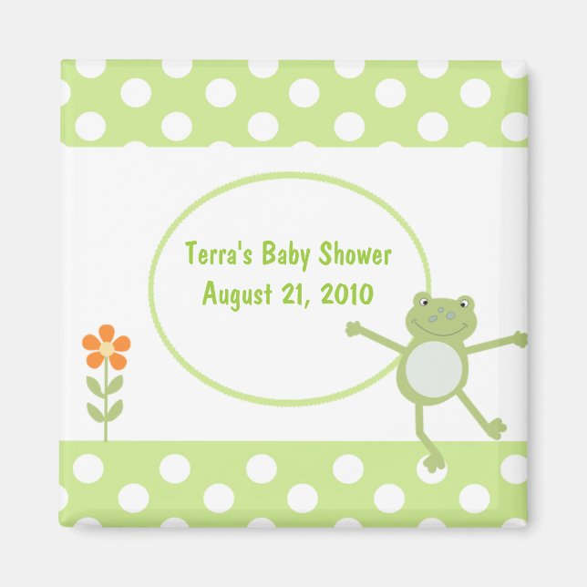 Leapfrog Frog Baby Shower Favour Magnet (Front)