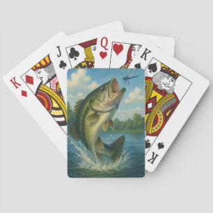 Leaping Bass for Dragonfly Dinner Playing Cards