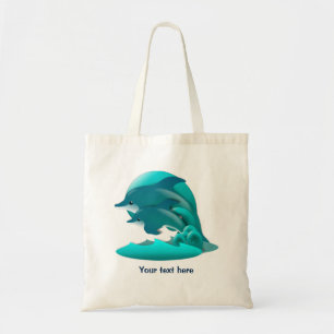 Leaping Blue Dolphins Personalised Tote Bag