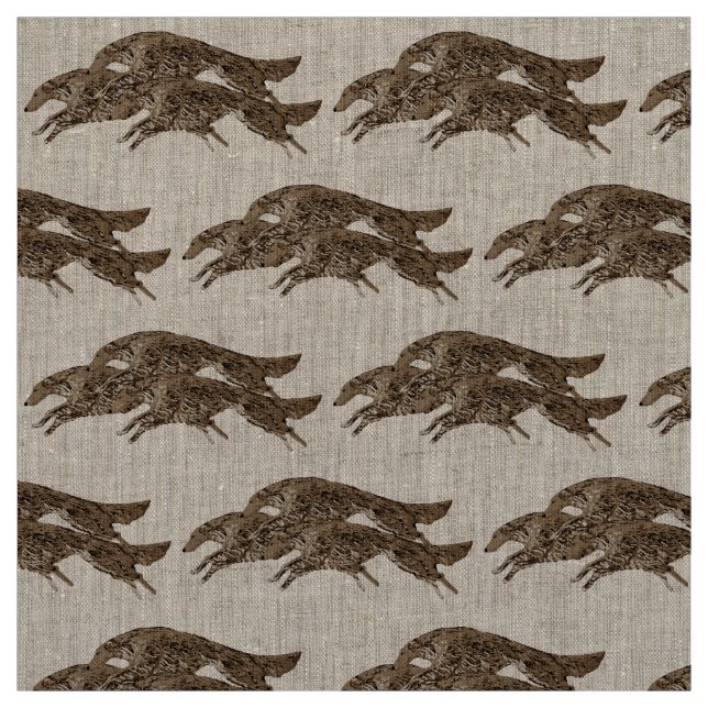 Leaping Borzoi Fabric (Swatch)