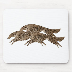 Leaping Borzoi Mouse Pad