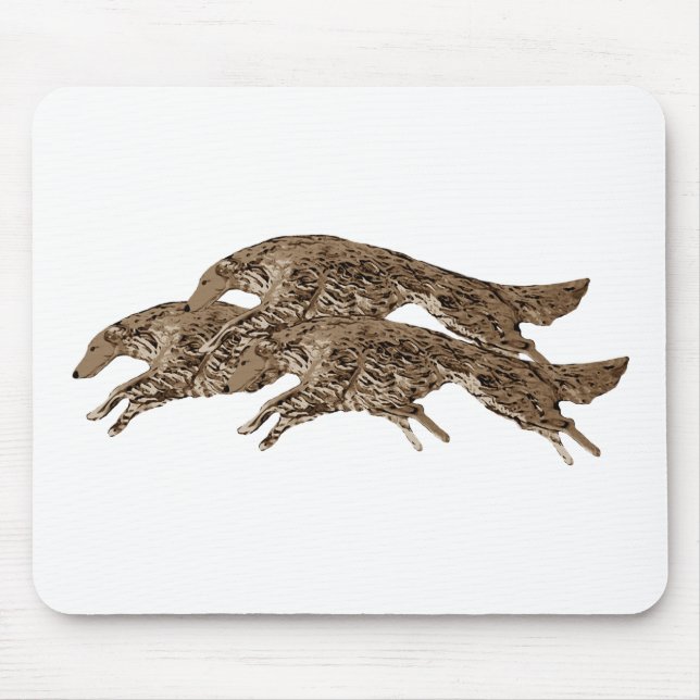 Leaping Borzoi Mouse Pad (Front)