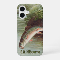 Leaping Brook Trout by S.A. Kilbourne Vintage Fish