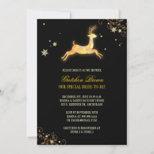Leaping Caribou Winter Bridal Shower Invitation
