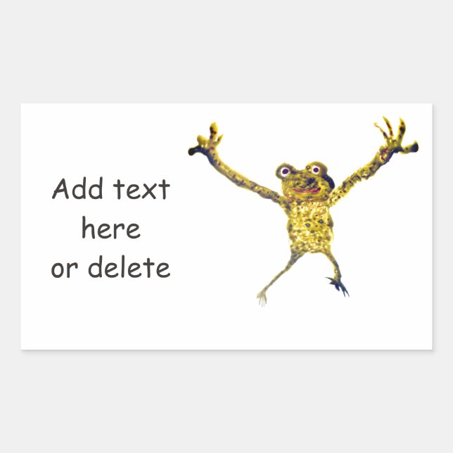 Leaping Dancing Frog Funny Animal Rectangular Sticker (Front)