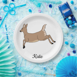 Leaping Deer Paper Plate