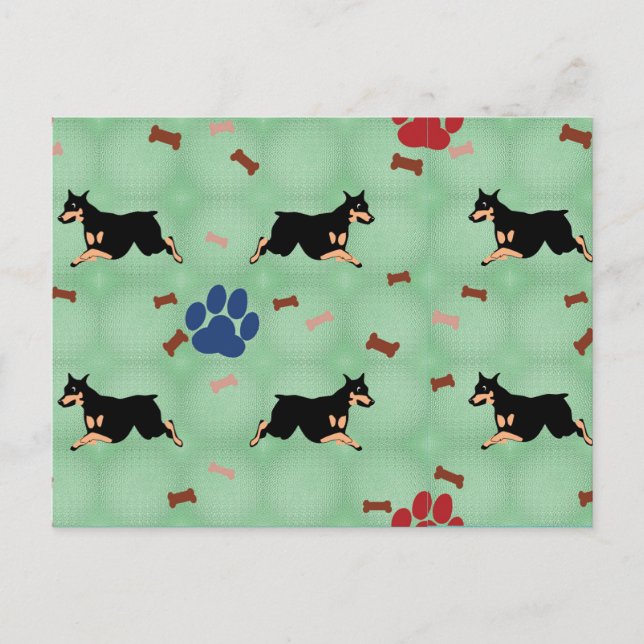 Leaping Doberman Postcard (Front)
