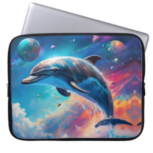 Leaping Dolphin, Fantasy, planets Laptop Sleeve