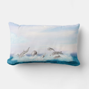 Leaping Dolphins Lumbar Cushion