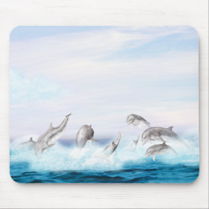 Leaping Dolphins Mouse Pad