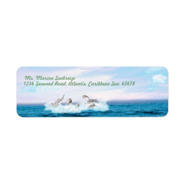 Leaping Dolphins Return Address Label (Front)
