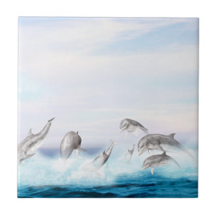Leaping Dolphins Tile
