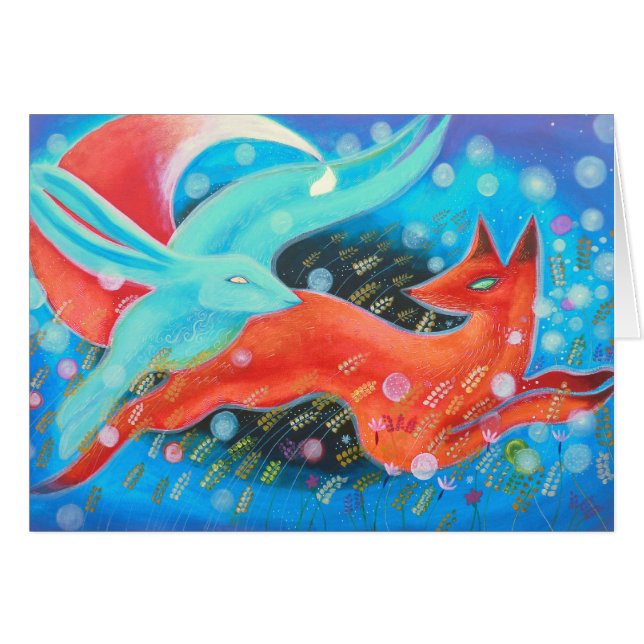 Leaping Fox with Hare. (Front Horizontal)