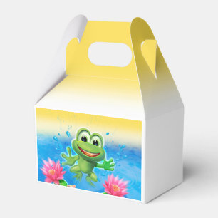 Leaping Frog birthday party take-away box