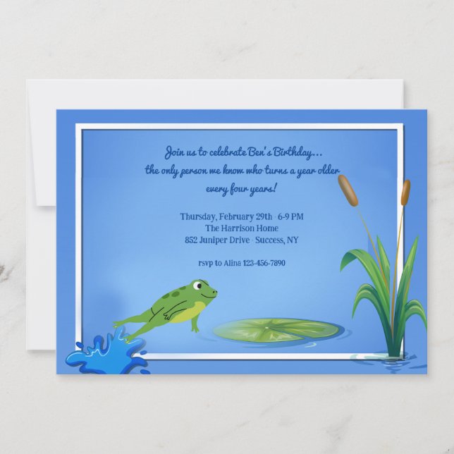 Leaping Frog Invitation (Front)