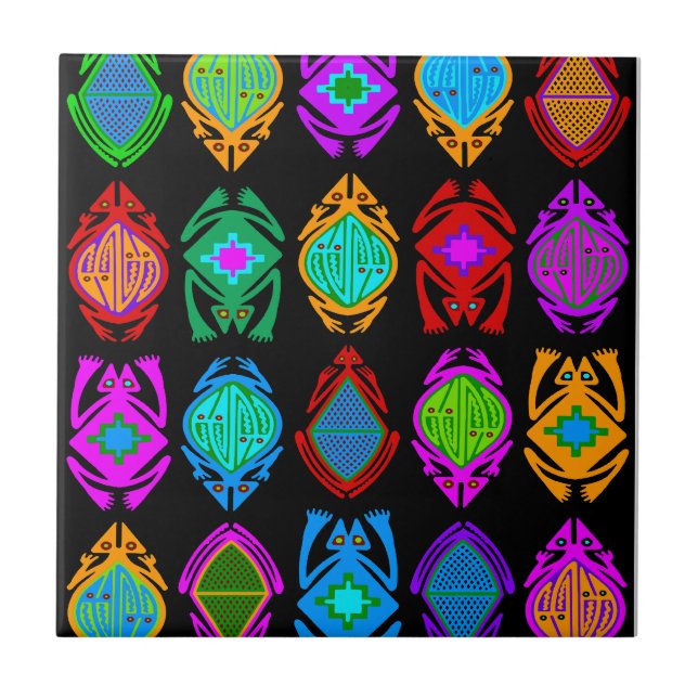 Leaping Frogs Ceramic Tile (Front)