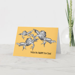 Leaping Frogs: So Happy For You: Congrats: Pencil Card