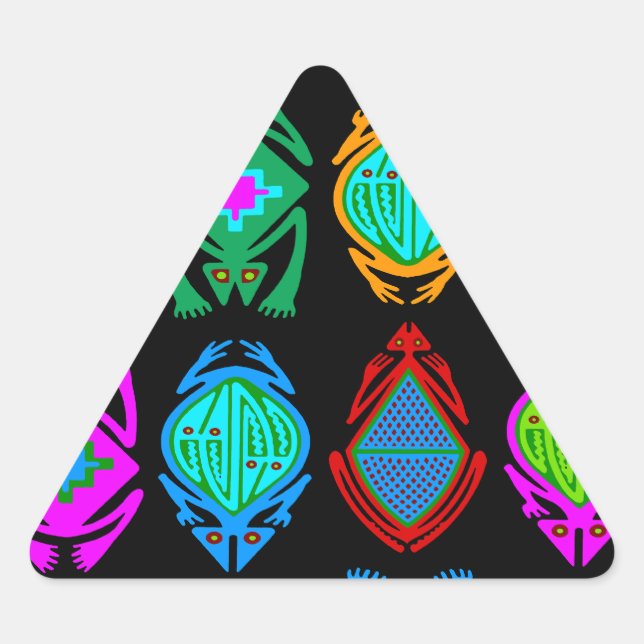 Leaping Frogs Triangle Sticker (Front)