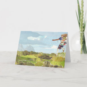 Leaping girl greetings card