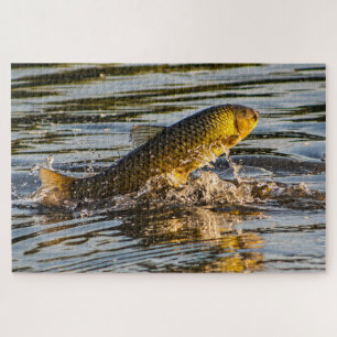 Leaping Grass Carp Jigsaw Puzzle