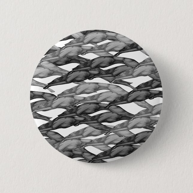 Leaping Greyhounds 6 Cm Round Badge (Front)