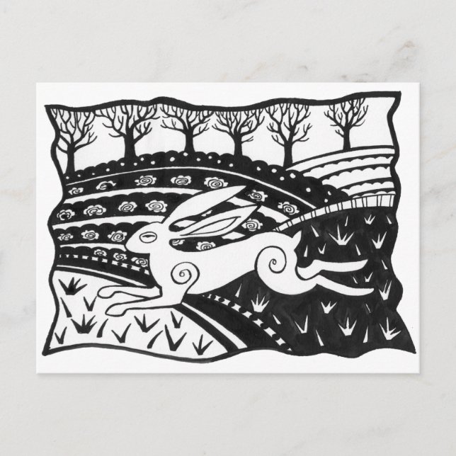Leaping Hare Postcard (Front)