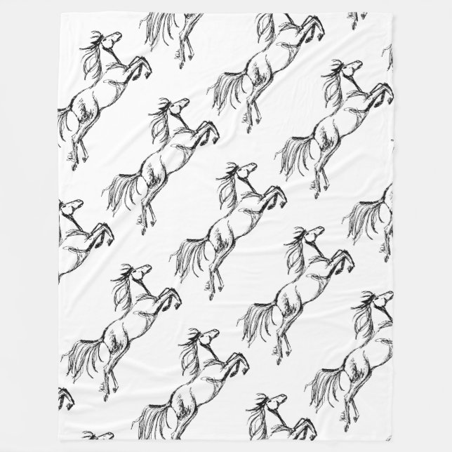 Leaping Horse Fleece Blanket (Front)