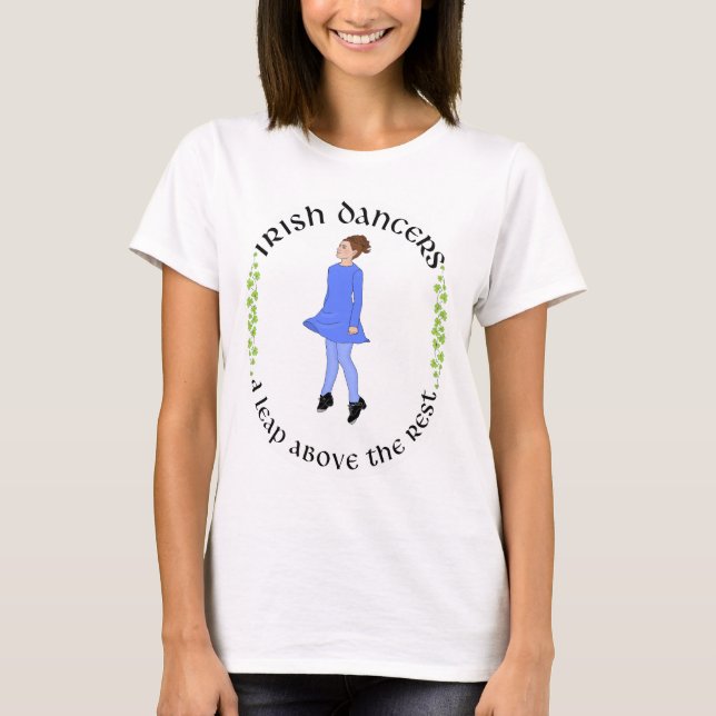 Leaping Irish Step Dancer  T-Shirt (Front)