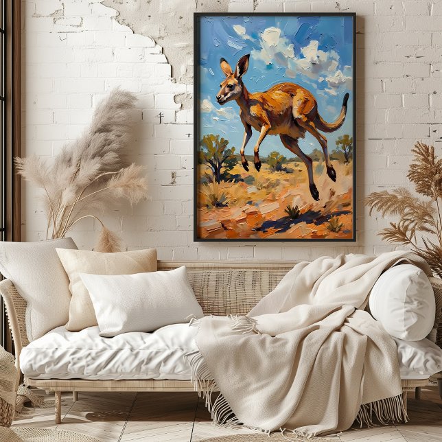Leaping Kangaroo Painting Poster (Creator Uploaded)